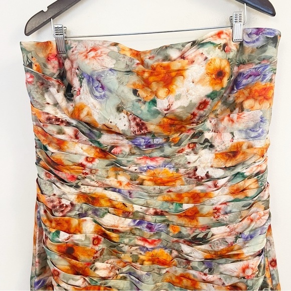 Anthropologie Geisha Designs Strapless Dress Multicolor Floral Print 398$ NEW - Picture 6 of 10